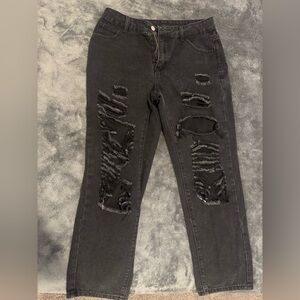 Black Distressed Women’s Jeans